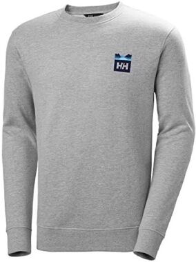 Helly Hansen Light Gray Crewneck Sweater with Blue Logo